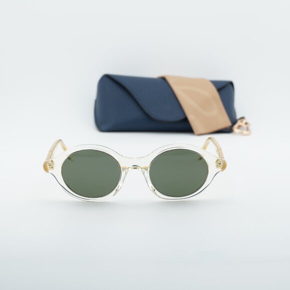 Loewe LW40162U 57N Round Sunglasses – Transparent Pale Yellow\\Green main image 4